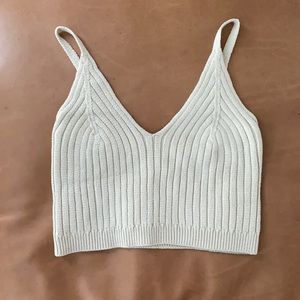 Knit Cropped Bra-Cami
